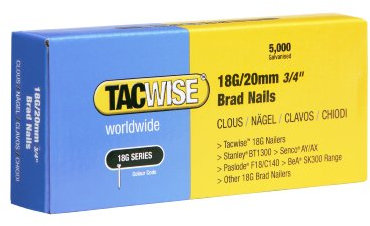 Tacwise 0395 Clous de Finition Brad Galvanisés de Type 18G / 20 mm, Lot de 5.000