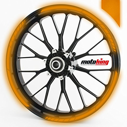 Felgenrandaufkleber GP im GP-Design passend für 12 Zoll Felgen für Motorrad, Auto & mehr - REFLEKTIEREND ORANGE