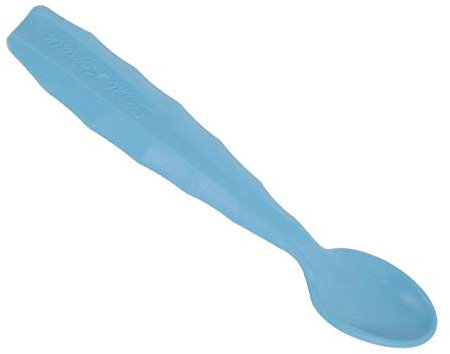 TOUS ERGO Saint Romain | Cuillère Flexible Bleue | Inclinable multiflexion | Préhension Facile | Fabriquée en France