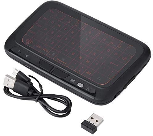 Mini Tastiera Wireless da 2,4 GHz e Mouse Touchpad a Schermo Intero Combo con Retroilluminazione, Tastiera Portatile Sottile USB Touch Remote per PC TV Box Android HTPC, IPTV 3