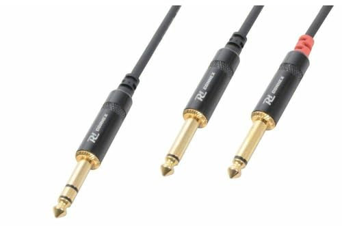 Power Dynamics Cable jack 6.35 macho estéreo / 2 conectores jack 6.35 macho mono, 1,5 m