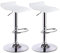 Mueblix | (2X Taburetes Altos de Cocina | Medidas 45x 45x H65-87 cm | Taburete Cocina Alto | Silla Giratoria y Regulable en Altura | Color Blanco y Cromado | Modelo Andes