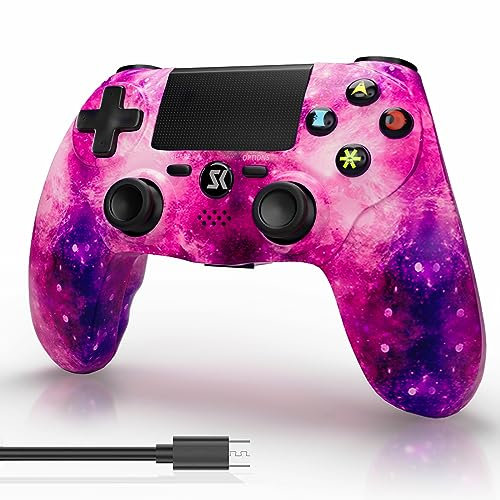 Manette sans fil pour PS4, manette pour PlayStation 4, double choc avec capteur de mouvement à six axes, pavé tactile, haut-parleur intégré et prise casque stéréo, compatible avec PS 4/Pro/Slim