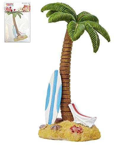 CREATIV DISCOUNT Miniatur Palme mit Surfbrett, 7x15cm