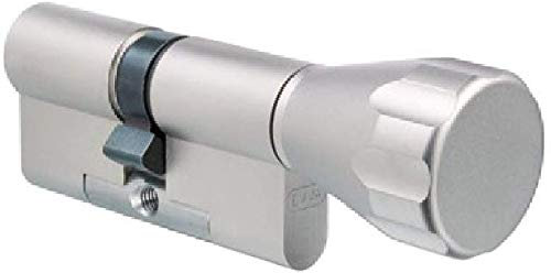 EVVA ICS Knaufzylinder mit 3 Wendeschlüssel + Sicherungskarte, Hochsicherheits-Zylinderschloss mit Knauf, einzelschließend oder gleichschließend, Schließanlage, Länge A:27 mm K:46 mm