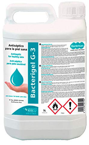 Gel hidroalcohólico Bacterigel G-3 garrafa de 5 litros | Solución hidroalcohólica autosecante para piel y manos | Hidrogel desinfectante de manos