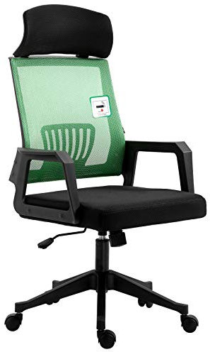 Cherry Tree Furniture Beni Mesh Fabric Swivel Office Chair with Headrest (Green)