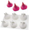 Uenmay Silikon-Kuchenformen - 3D-Dessertform für 3D-Backformen, 6-Loch-Wirbel, Weiß