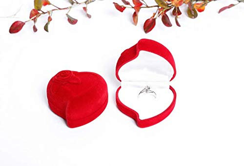 Losuya Roter Liebesherz-Stil Präsentationsbox Hochzeit Verlobung Schmuck Display Box (Single Ring Box)