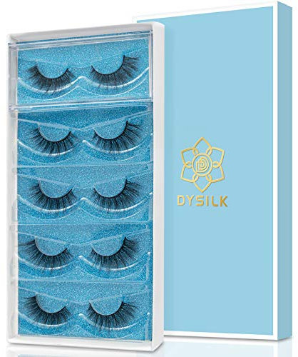 DYSILK Künstliche Wimpern Fake Lashes -5 Paare Wimpern 6D Lashes Wimpern Extensions Falsche Wimpern Fake Wimpern Eyelashes Wiederverwendbar | 006-15.2mm