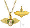 GoldChic JEWELRY Gold Necklace for Ashes Angel Wings Urn, Custom Photo Cremation Necklace for Women Mum