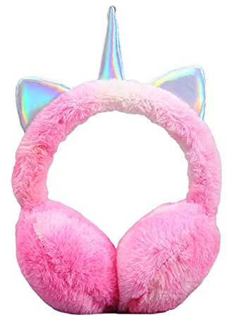 SEDEX Cache-oreilles Licorne pour Filles Cache-oreilles d'hiver en Fausse Fourrure Réglable avec de Jolies Oreilles à Paillettes pour Femmes et Enfants Noël en Plein Air Jolis d'Extérieur Chaud