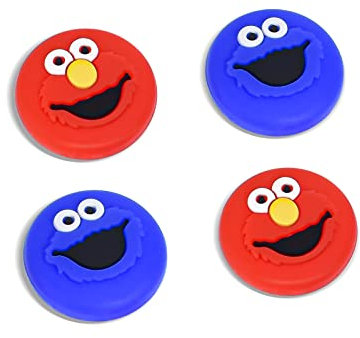 DLseego Thumb Grip Cap Compatible with Nintendo Switch/OLED, Cute Silicone Analog Stick Cap for Switch Lite Console, Red+Blue(4pcs)