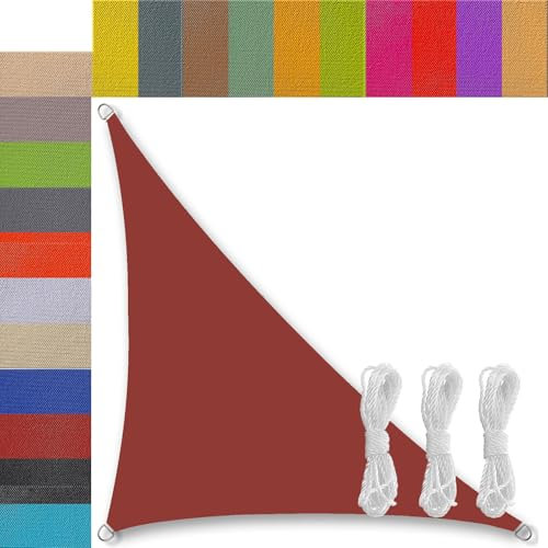 tenda vela esterno triangolare impermeabile PES piccola 98% Anti UV tende ombreggianti per esterni esterno giardino bordo balconi patio 2x2x2.8m Rosso ruggine