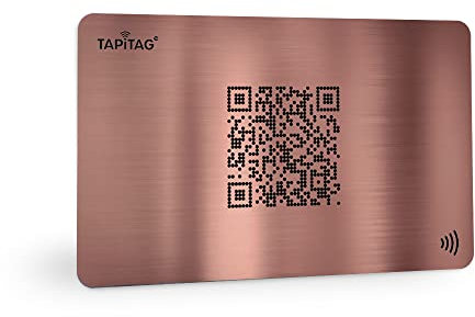 TAPiTAG Digitale Visitenkarte Metall NFC Tag + QR (Roségold)