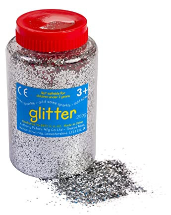 Glitter | 250gram tub with Easy Pouring, resealable lid | Glitter Art | Silver