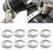 16 Stück Universal Achsmanschette Schellen, Edelstahl Klemmschelle Ohrschelle, 8 x große 75 mm-125 mm und, 8 x kleine 25 mm-46 mm