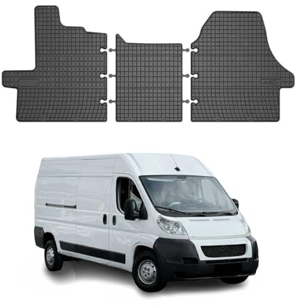 OMAC Fußmatten für Peugeot Boxer 2006-2011 TPE 3X Schwarz | Automatten, Gummimatten, Allwetter, Antirutsch, fahrzeugspezifisches Produkt, wasserdicht