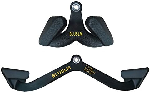 LAT Pull Down Bar for Cable Machine, LAT Pulldown Attachments T Bar V Bar Cable Attachment, Back Tricep Bar Strength Training Handle (2 Pieces)