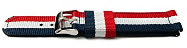 System-S Bracelet 20mm en Nylon pour Samsung Galaxy Watch 4 Smartwatch Multicolore, Rouge-Blanc-Bleu, Eine Grösse, Classique