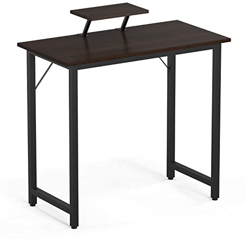 Lvhcmfohm Scrivania per Computer 100X50cm, Semplice e Moderno Tavolo per PC, con Staffa per Alzata Staccabile, Adatto per Ufficio, Soggiorno, Casa (Nero)