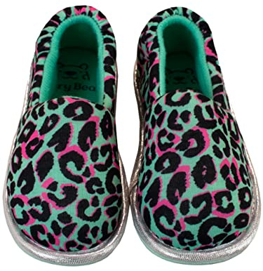 Harry Bear Girls Leopard Print Slippers Pink 1