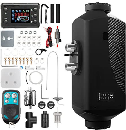 1inchome Chauffage autonome soufflant 12 V diesel 2 kW/5 kW/8 kW avec silencieux, interrupteur LCD et télécommande pour voiture, camping-car, bateau, camion