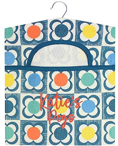TeddyT's Personalised Bright Bold Flowers Embroidered Peg Bag with Hanger