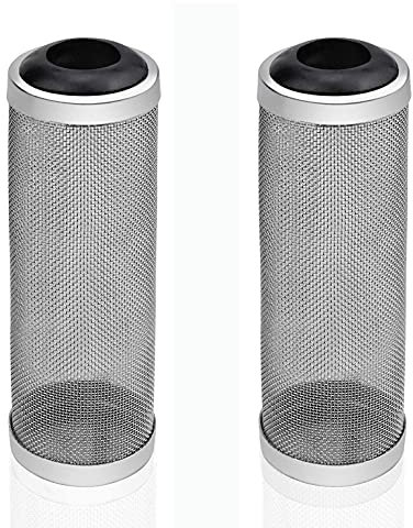 PNOOFR 2 Stück Aquarium Mesh Net Filter, Aquarium Filter Fish Mesh Netz, Filterschutz Edelstahlfilter, 16mm Aquarium Schutzhülle Edelstahlfilter für Schutz Fliessen Fisch Garnele