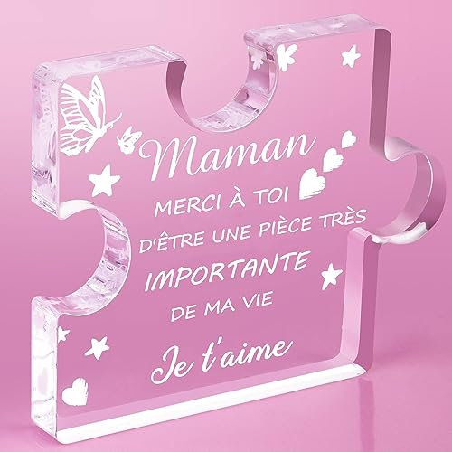 FANAOREN Geschenk für Mama, Geschenk zum Muttertag, Gravur aus Acryl, Puzzleblock, Geschenk für Mama, Geschenk für Mama, Geschenk zum Geburtstag, für Damen, Weihnachtsgeschenk, Geschenk zum