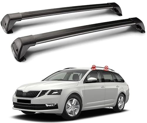 Autodachträger für Skoda Octavia MK3-5E 2013-2020, Auto Querträger Dachträger Offene Dachreling Auto Externes Gepäckträger Zubehör