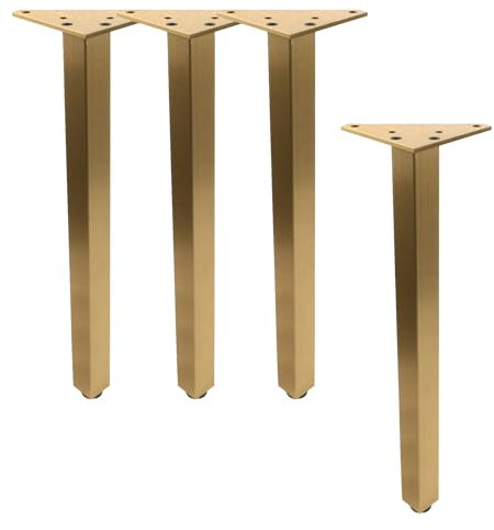 Geesatis 14 Inch Heavy Duty Adjustable Table Legs - Set of 4, 1000lbs Capacity, Aluminum Alloy Furniture Legs for Desks, Cabinets, Sofa & Bed with Pre-Attached Screws (Vintage Bronze)