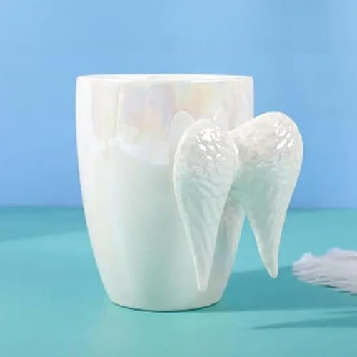 380 ml Kreative Keramik Engel Tassen Vergoldet Griff Geflügelte Tasse Gute Omens Tasse Büro Kaffee Milch Tassen Nachmittagstee Tasse Geschenke