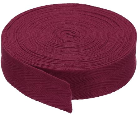 PATIKIL Baumwollband Baumwolle Gurtband 30mm x 9m, Schrägband Baumwoll Nahtband Köperband Saumband Einfassband Stoffband Webband zum Nähen für DIY Basteln Stricken Verpackungen, Dunkelrot