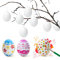 Gallop Chic Ostereier Plastik/Kunststoff Weiß mit Aufhänger zum bemalen und aufhängen, Ostern Plastikeier 6 x 4cm Osterdeko Basteln Set für Osternest Dekoration und Geschenk (48x Weiß)
