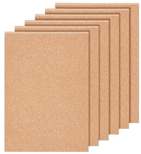 BENECREAT 6 Stück Korkplatte, 30x21cm Sandbraunes Korkbrett, Isolierte Korkuntersetzer Für Hot Pads In Der Küche, Untersetzer Und Ankündigungshintergründe, 6 mm Dick