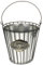 Macosa HE68790 Pot de fleurs décoratif en métal zinc, noir, 20 cm, seau de décoration de jardin, seau en métal, seau décoratif, 20 x 20 x 19,5 cm
