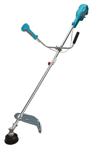 Könner & Söhnen KS BCT-1400 1400 W, Anchura de Corte 42 cm, Grosor de línea 1,6 mm, Cuchilla de Tres Hojas 255 mm, asa ergonómica para Bicicleta, Correa para el Hombro, Recortadora de jardín