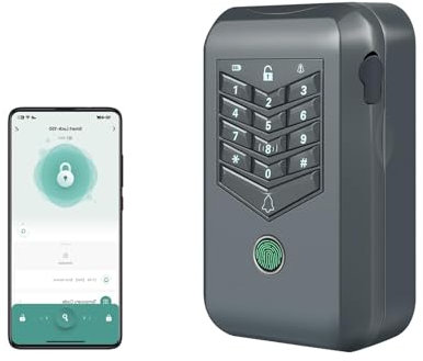 TenixLox Cassaforte per chiavi da parete, con collegamento di 5 m al campanello esterno, organizer per chiavi di casa, ufficio e casa, con tastiera di sicurezza, accesso alle impronte digitali e app