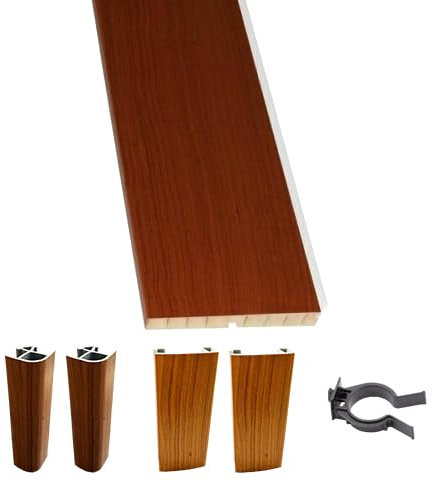 AERREGI KIT ZOCCOLO CILIEGIO PER CUCINA BATTISCOPA ALTEZZA 10, 12 E 15 CENTIMETRI | ZOCCOLI IN PVC 5 METRI CON ACCESSORI PER UNIONE E KIT GANCI | KIT ZOCCOLATURA CILIEGIO (4, Ciliegio, H100 mm)