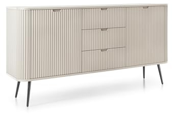 3E 3xE living.com Kommode Kaschmir, Beine: Schwarz, D: L: 168 cm, H: 87 cm, T: 39 cm