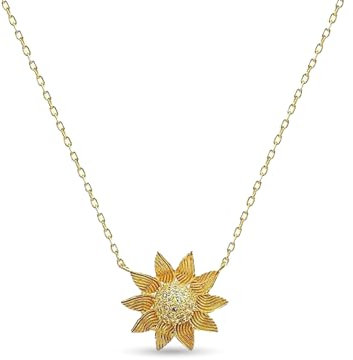 Daisy Necklace - Sunflower Necklace, Sunflower Gifts For Women, Sunflower Necklace For Women Sterling Silver, S925 Silver Pendant Engraved You Are My Sunshine, Sunflower Gift Will Make Smile