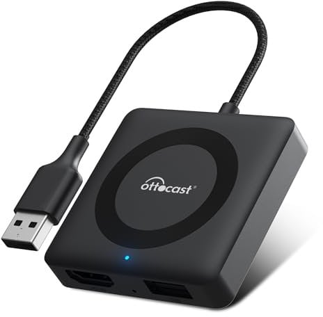 OTTOCAST Car TV Mate, Adaptador de Audio y Vídeo Multifunción Plug & Play Compatible con Decodificadores de TV Sticks, Adaptador Multimedia HDMI para Modelos de Coches Carplay con Cable