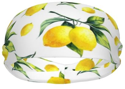 Sport Stirnbänder, Gelbe Zitrone Haarband Antibakterielles Schweißbänder Schnelltrocknend Herren Stirnband Für Radfahren Laufen Herren