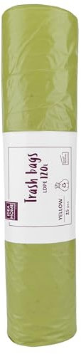 IDEA HOME 25 Unidades Bolsas de Basura LDPE para Reciclar - Bolsas Basura Separación de Residuos 120L, Amarillo