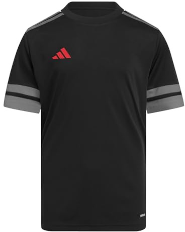 Adidas Unisex Kids SQUADRA25 Jersey Short Sleeve Kids, Black/Team Grey Four/Pure Ruby, 11-12 Years