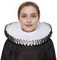 BPURB Renaissance Elisabethan Ruff Kragen Hals Rüschen Kragen Clown Halsbänder (Weiß-Schwarz)