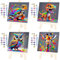Qiukoo Lot de 4 peintures par numéros pour enfants à partir de 6 à 10 ans - Peinture par numéros - Animaux 30 x 30 cm - Pour enfants de 6 à 10 ans - Idées cadeaux pour filles de 6 à 10 ans