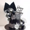 Black and Silver Cake Balls Boho Cake Decorations Black Happy Birthday Cake Topper Silver Cake Balls for Birthday Wedding Anniversary