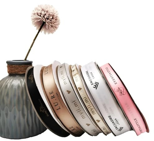 MINXLTD Personalisiertes, Individuelles Ripsband, 100 Yards Polyesterband Mit Ihrem Logo, Personalisiertes Band For Hochzeitsgeschenke, Individuell Bedrucktes Satinband For Geschenkverpackungen (13mm)